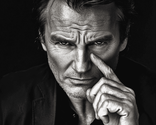 Black And White Liam Neeson Diamond Painting