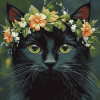 Black Cat Crowned Beauty Diamond Painting