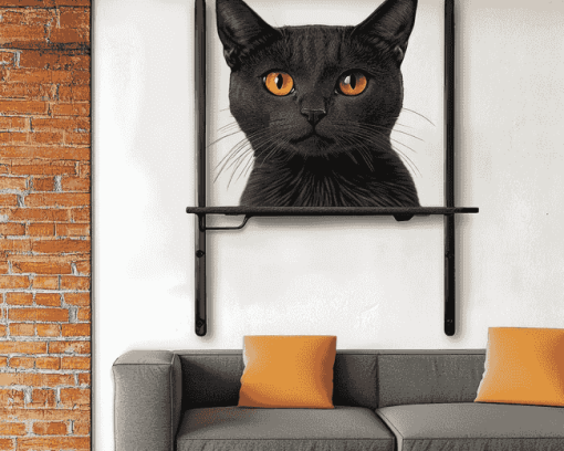 Black Cat Wall Scene Diamond Painting