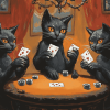 Black Cats Poker Fun Diamond Painting