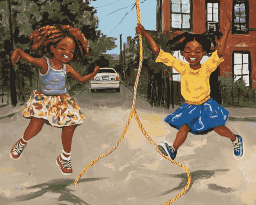 Black Children Playing Diamond Painting