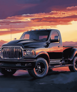 Black Dodge Pickup Diamond Painting