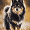 Black Finnish Lapphund Puppy Diamond Painting