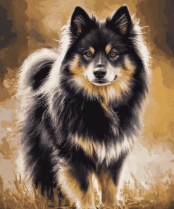 Black Finnish Lapphund Puppy Diamond Painting