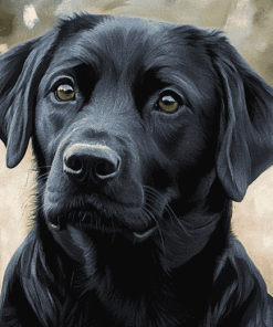 Black Labrador Puppy Diamond Painting