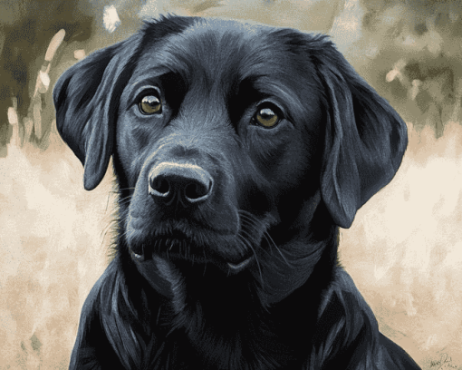 Black Labrador Puppy Diamond Painting