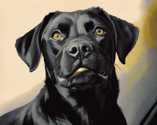 Black Labrador Puppy Diamond Painting