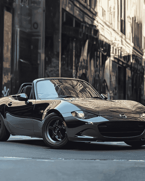 Black Mazda Miata Car Diamond Painting