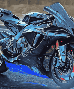 Black Motorbike Engines Diamond Painting