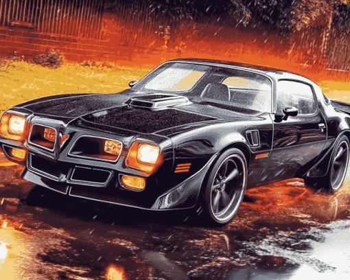 Black Pontiac Firebird Diamond Painting