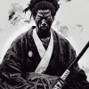 Black Samurai Warrior Diamond Painting