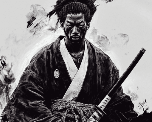 Black Samurai Warrior Diamond Painting