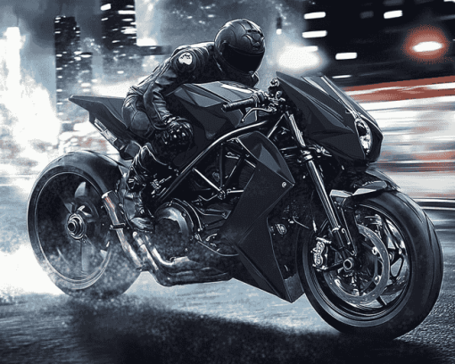 Black Streetfighter Motors Diamond Painting