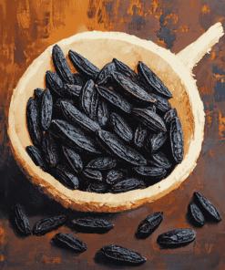 Black Tonka Beans Food Diamond Painting