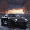 Black Toyota Supra JDM Cars Diamond Painting