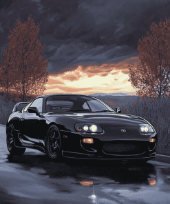 Black Toyota Supra JDM Cars Diamond Painting