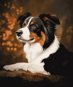 Black Tri Shepherd Dog Diamond Painting