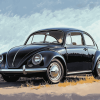 Black Vw Fastback Car Diamond Painting