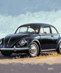 Black Vw Fastback Car Diamond Painting