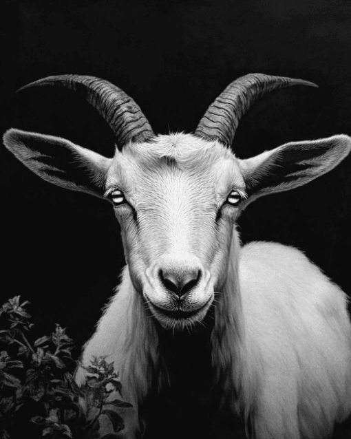 Black and White Goat Diamond Painting