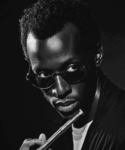 Black and White Miles Davis Diamond Painting