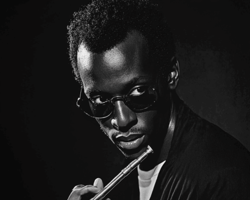 Black and White Miles Davis Diamond Painting