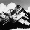 Black and White Mountain Scenery Diamond Painting