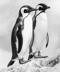 Black and White Penguin Diamond Painting