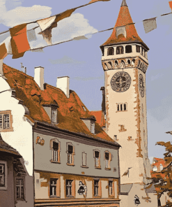 Blaser Tower Ravensburg Landmark Diamond Painting