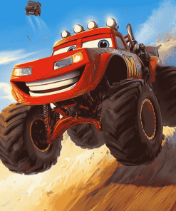 Blaze Monster Machines Animation Diamond Painting