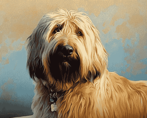 Blond Briard Puppies Diamond Painting