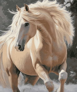 Blonde Pony Draft Horse Diamond Painting