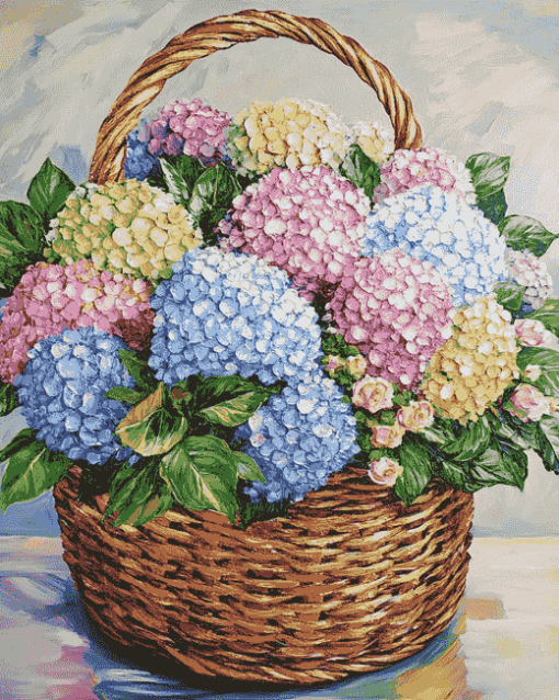 Blooming Hydrangeas and Roses Diamond Painting