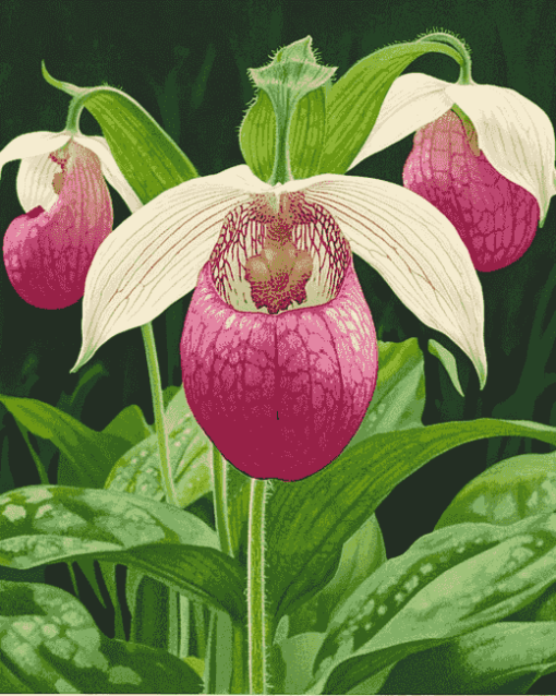 Blossoming Lady Slippers Diamond Painting