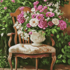 Blossoming Roses Chair Diamond Painting