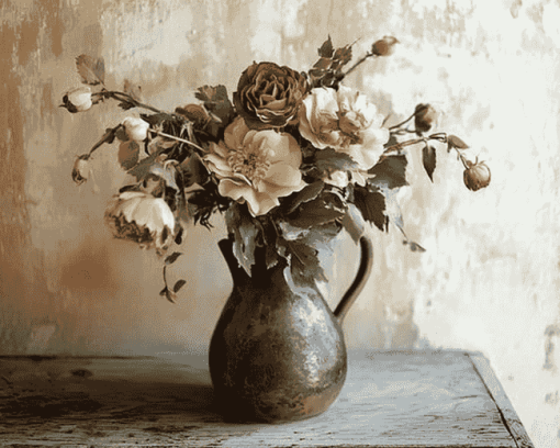 Blossoms in Vintage Vase Diamond Painting