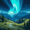 Blue Aurora Landscape Diamond Painting