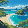 Blue Beach Seascapes Diamond Painting