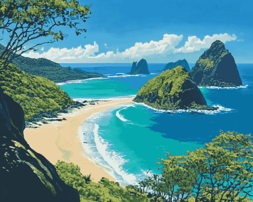 Blue Beach Seascapes Diamond Painting