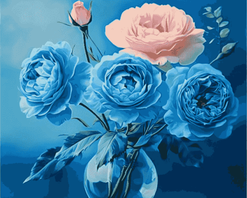 Blue Blossoms Diamond Painting