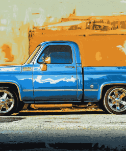 Blue C10 Chevy Truck Diamond Painting