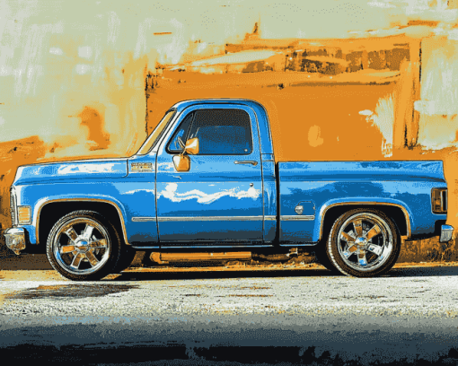 Blue C10 Chevy Truck Diamond Painting