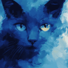 Blue Cat Abstract Diamond Painting