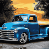 Blue Chevrolet Trucks Diamond Painting