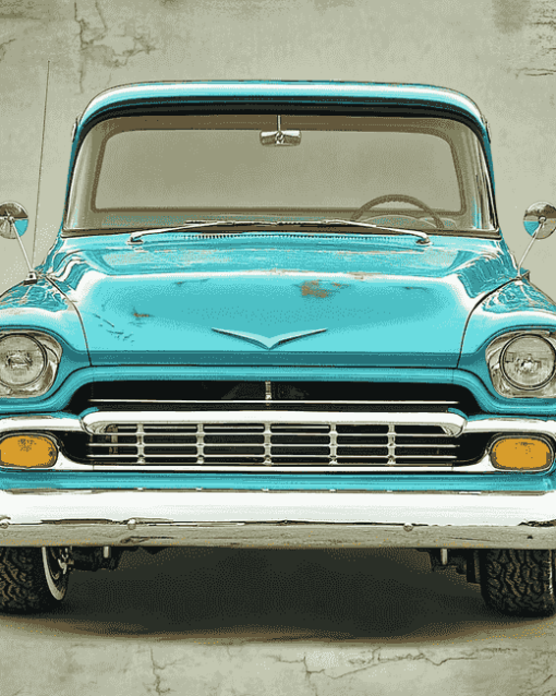 Blue Chevy Apache Enthusiast Diamond Painting