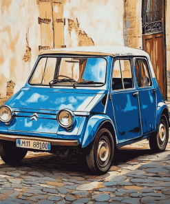 Blue Citroen Ami 8 Diamond Painting