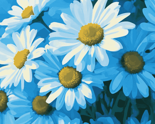 Blue Daisies Flower Diamond Painting