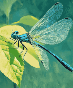 Blue Dragonfly Artwork Diamond Painting