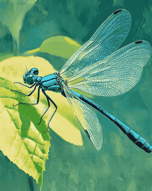 Blue Dragonfly Artwork Diamond Painting