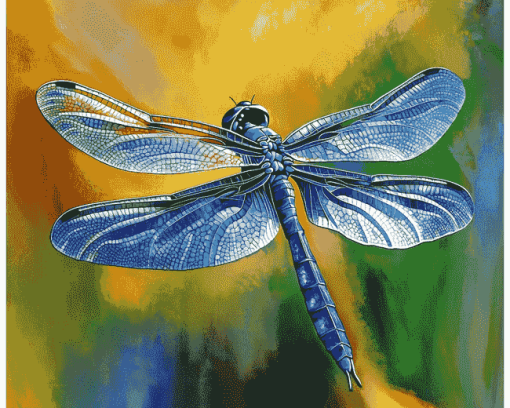 Blue Dragonfly Insect Diamond Painting